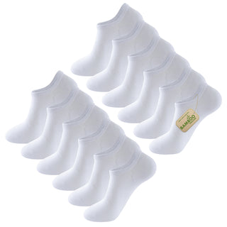 Womens 12pk Bamboo White Trainer Socks